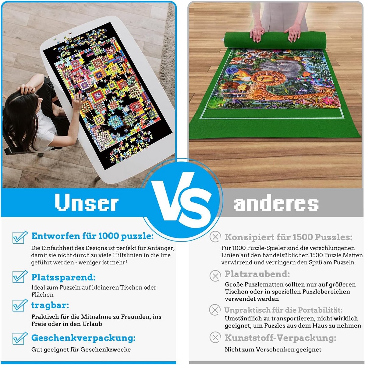Puzzeltafel - Puzzelmat - Puzzelmap - Puzzelbord - Educatie — cadeau in Spellen & Speelgoed - foto 5