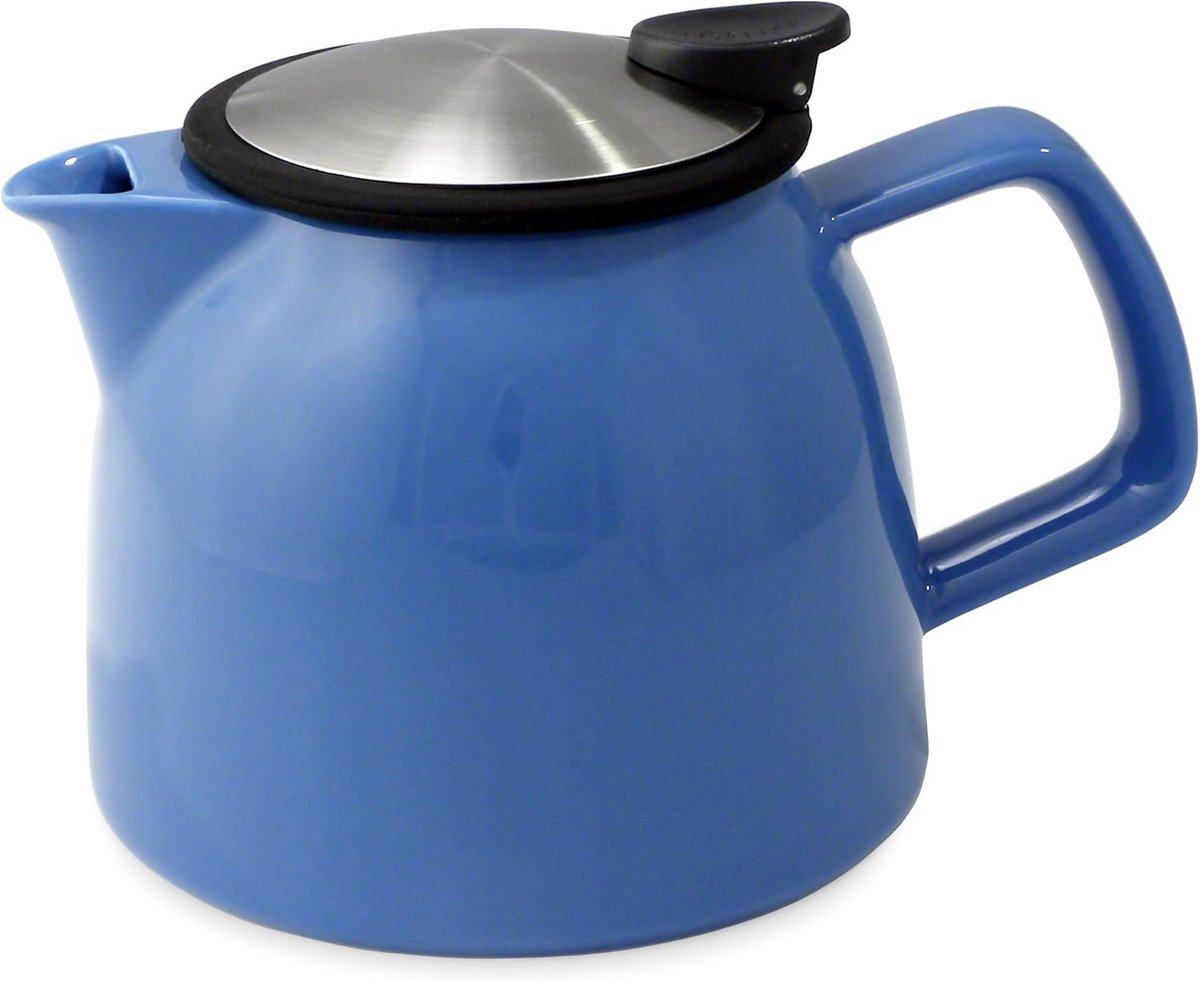 Keramische Theepot met Mandje Infuser en Deksel, Blauw