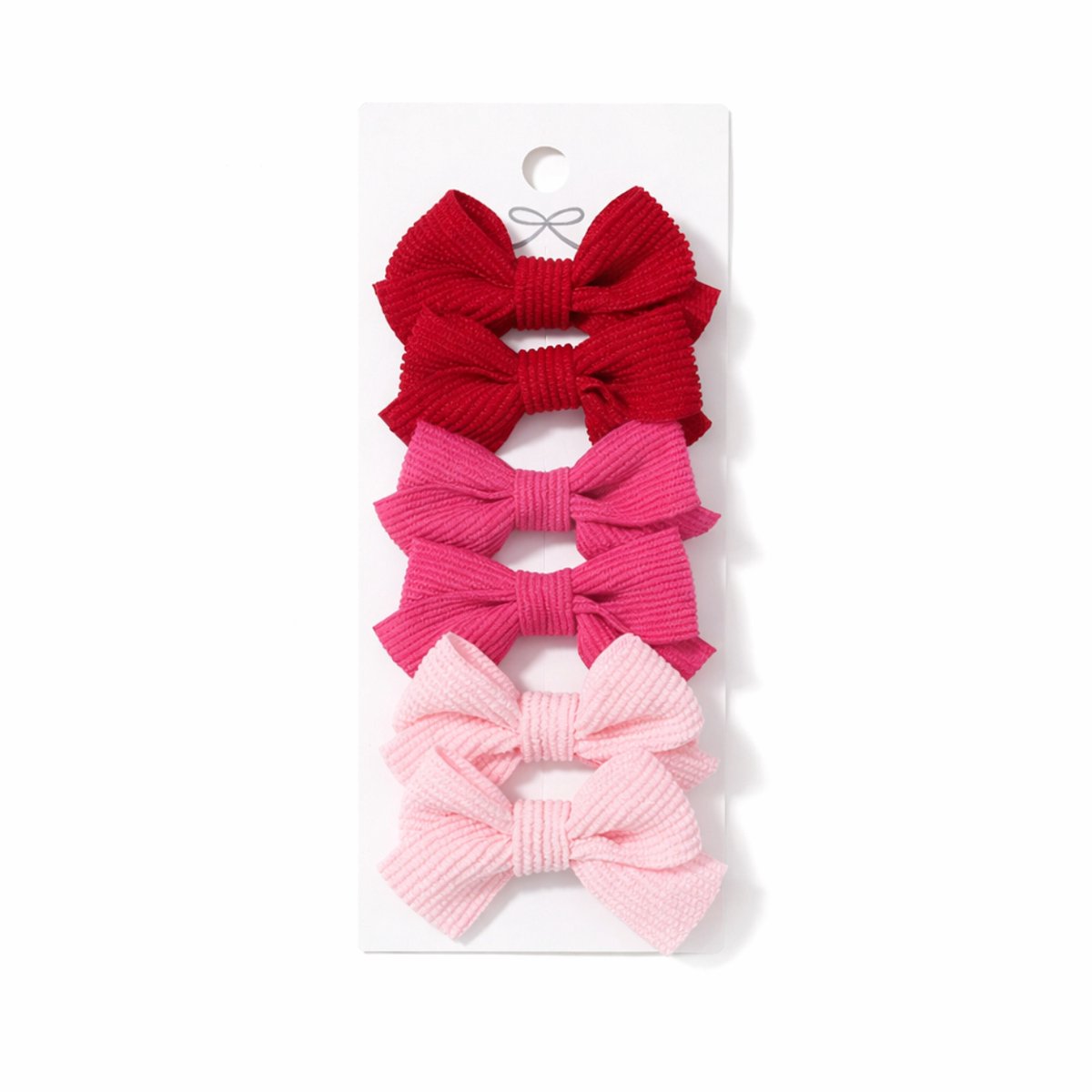Vavida Haarspeldjes - 6 stuks - Strikjes - Meisjes - Leuk Als Cadeautje - Rood - Knalroze - Lichtroze