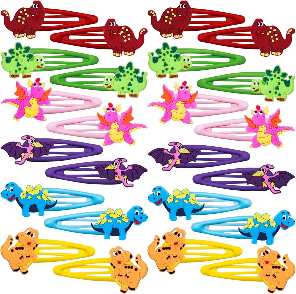 30 Kleurrijke Dinosaurussen Haarspeldjes Set - Antislip Metalen Haarclips Meisjes