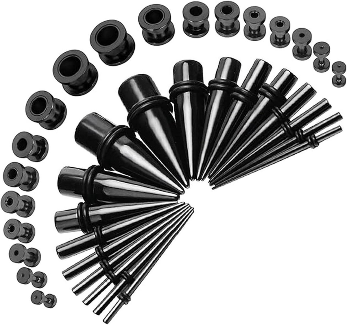 36-delige Set Oor Tunnels en Expanders Set 1.6mm tot 10mm Roestvrij Staal