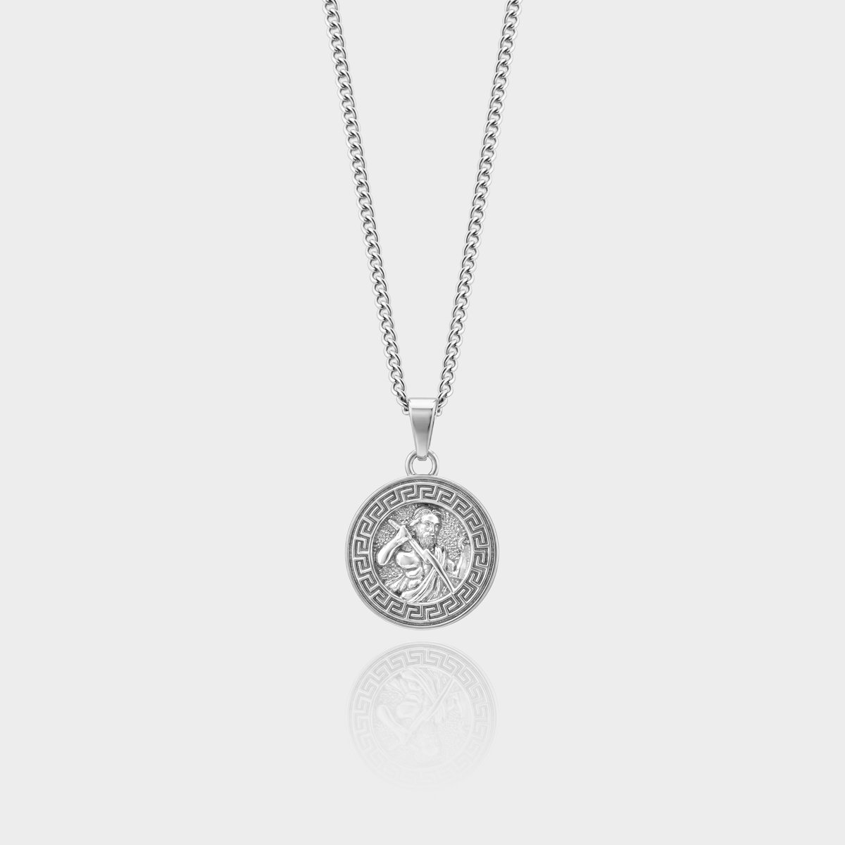 Zeus Hanger Ketting - Zilveren Ketting - 50 cm lang - Ketting Heren met Hanger - Griekse Mythen - Olympus Jewelry