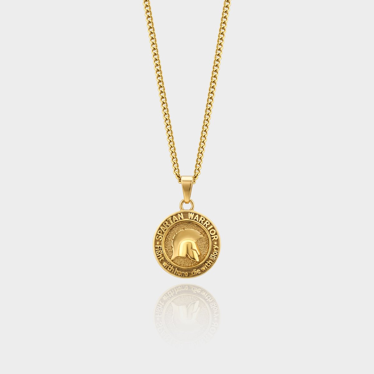 Spartan Warrior Hanger Ketting - Gouden Ketting - 50 cm lang - Ketting Heren met Hanger - Griekse Mythen - Olympus Jewelry