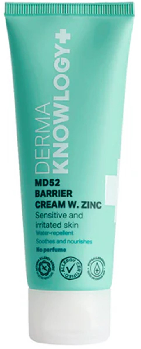 Dermaknowlogy+ - MD52 Barrièrecrème met Zinc 75 ml - voor Rode en Geïrriteerde Huid - AllergyCertified - Parfumvrij
