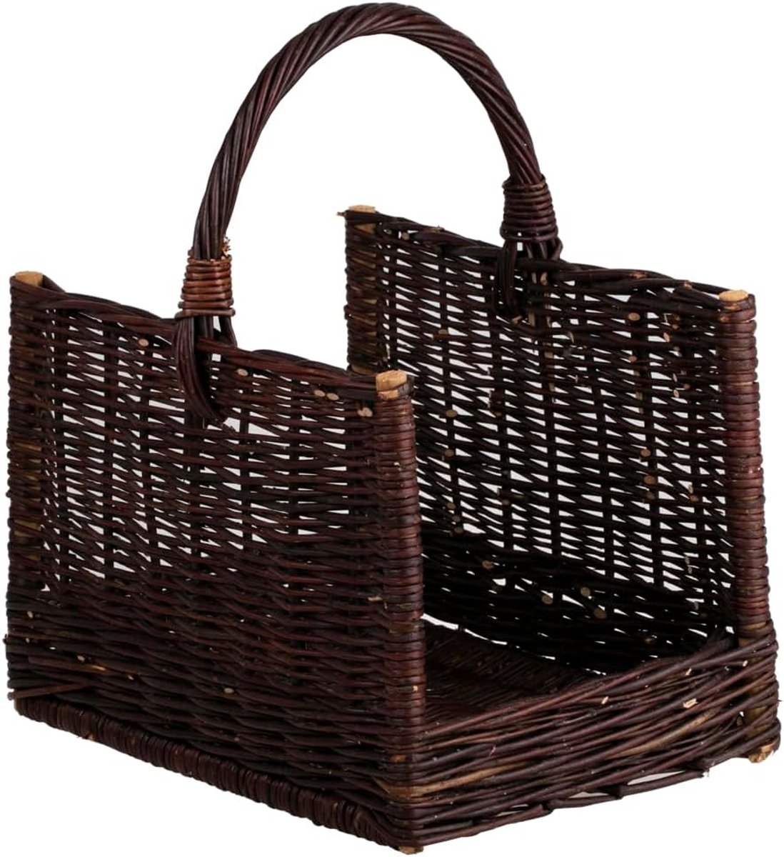 Rieten Houtmand - Decoratieve mand - Haardhout Opslag - Handgevlochten Robuust - 50x35x33cm - Natuurlijk