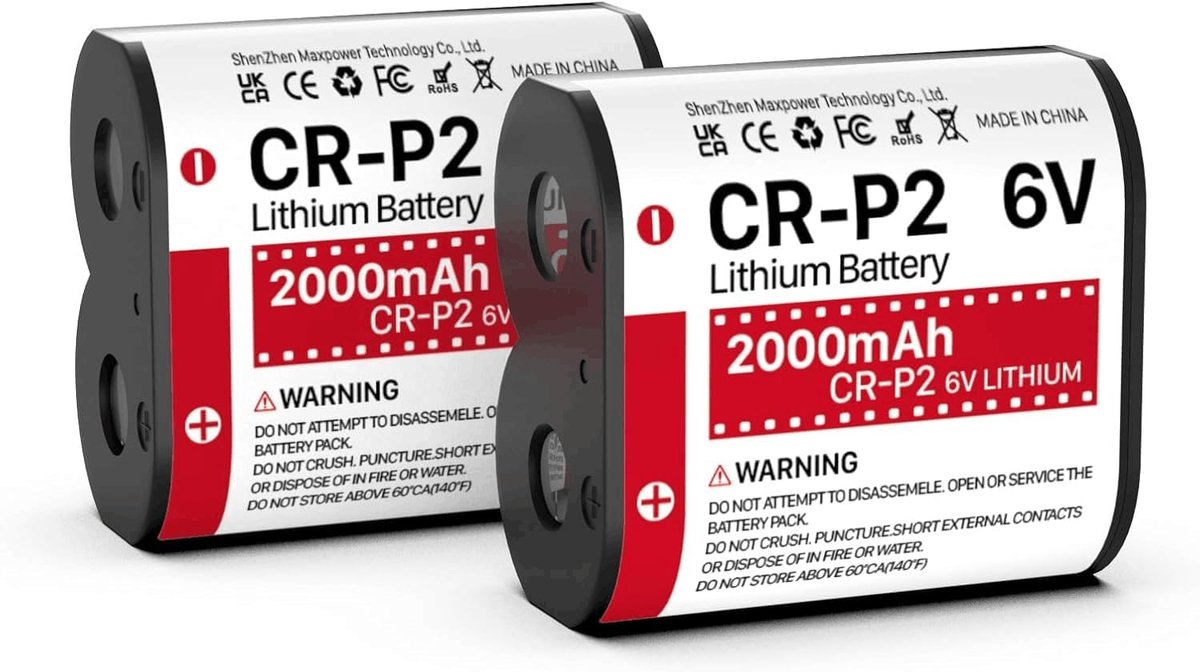 Lithium Batterijen - Foto Batterij - Camera Energie - 6V Capaciteit - 2000mAh
