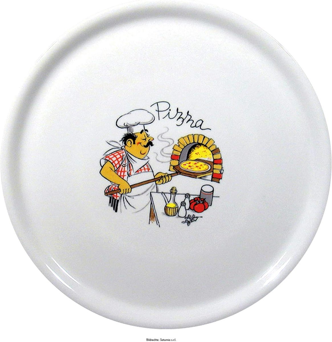 Pizzabord Porselein - Dinerbord - Pizza Serveren - Decor Napoli - 31cm Diameter