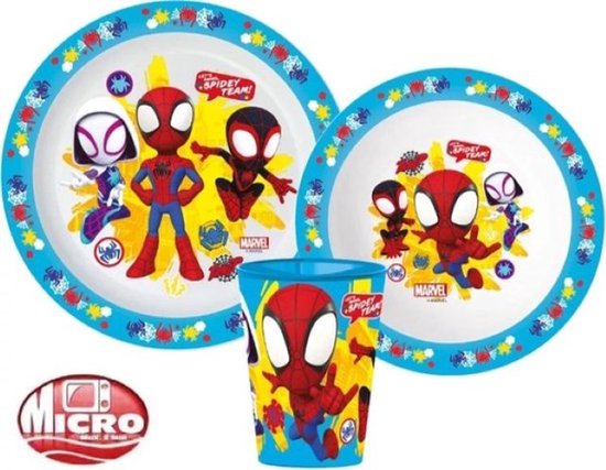 Spidey & His Amazing Friends Kinder Serviesset 3-delig – Bord, Kom & Beker – BPA-vrij – Spiderman – Kinder Servies