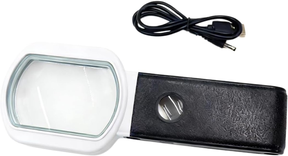 Vergrootglas met licht - Verlichte loep - Lezen en hobby - Dubbele vergroting en standaard - 85mm lens - Zwart