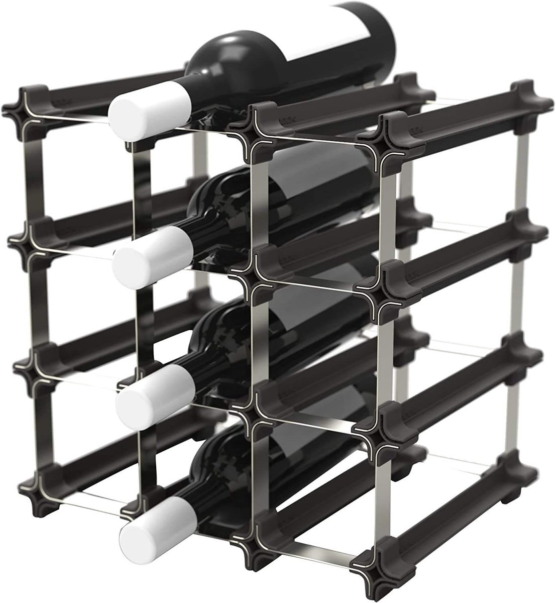 Modulair Wijnrek - Flessen Systeem - Optimal Opslag - Flexibel Uitbreidbaar - 23 x 27 x 70 cm