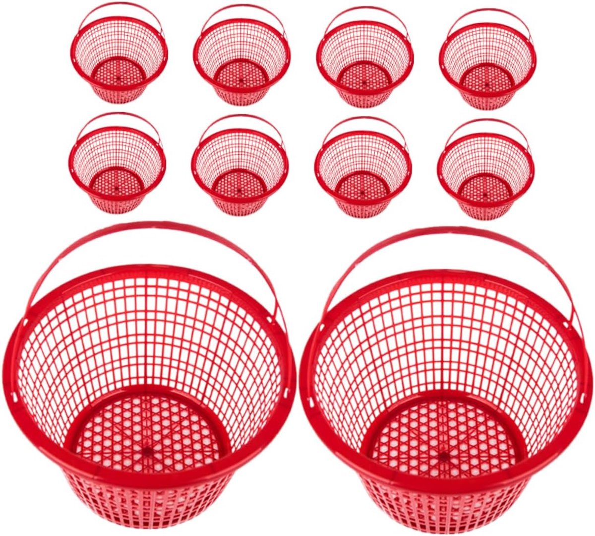 Mini Geweven Mand - Fruit Mandje - Fruit Plukken - Handige Draaggreep - 20 x 19.5 x 14 cm - Rood