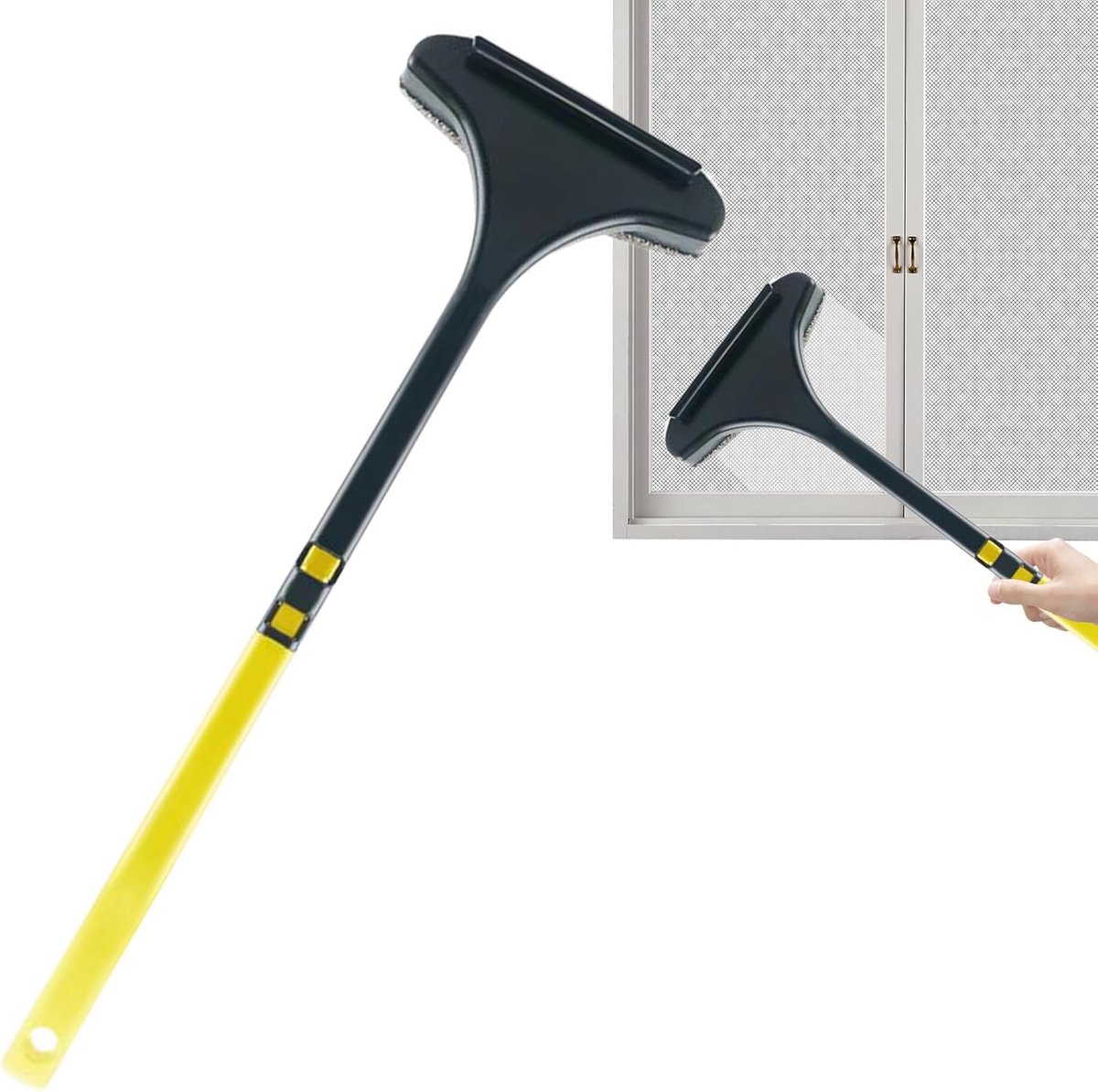 Raamschermreiniger - Spiegel Schrobber - Effectief Schoonmaken - 2-in-1 Tool - 27 cm Lengte