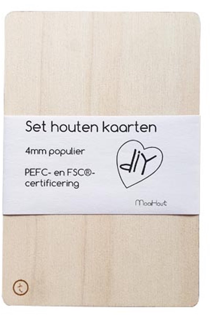 MooiHout Blanco ansichtkaart van Albasia hout - 10x15cm - DIY Project - 5 stuks