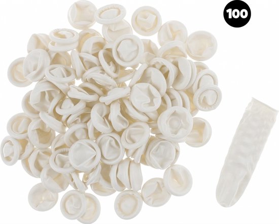 Knaak Latex Vingerbeschermer Wit 100 Stuks - Vingerbeschermer - Vinger Condoom - Pedicure