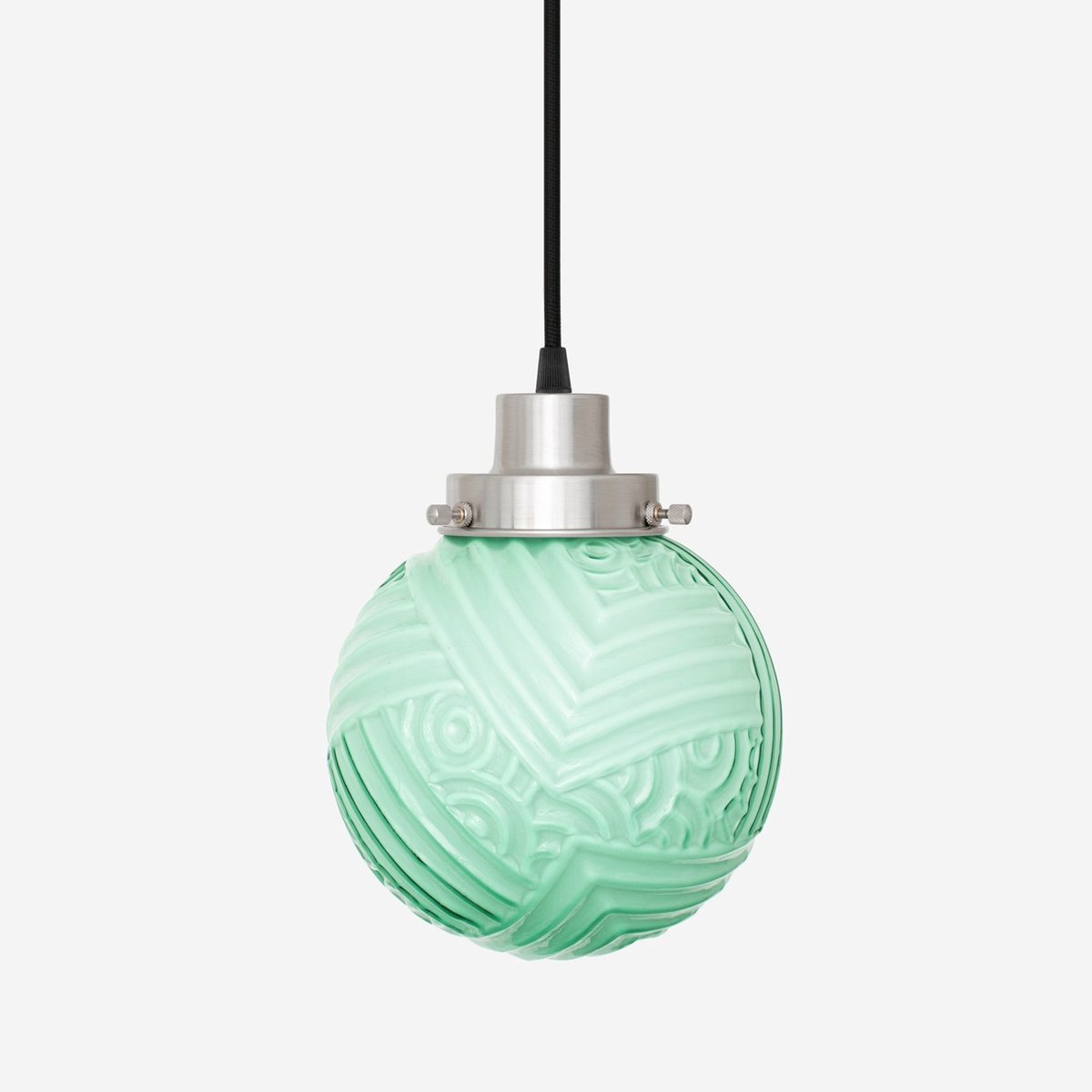 Coloured by Art Hanglamp aan snoer Nouveau Romance Mint 20's Matnikkel - Art Deco Trade Zachtgroen