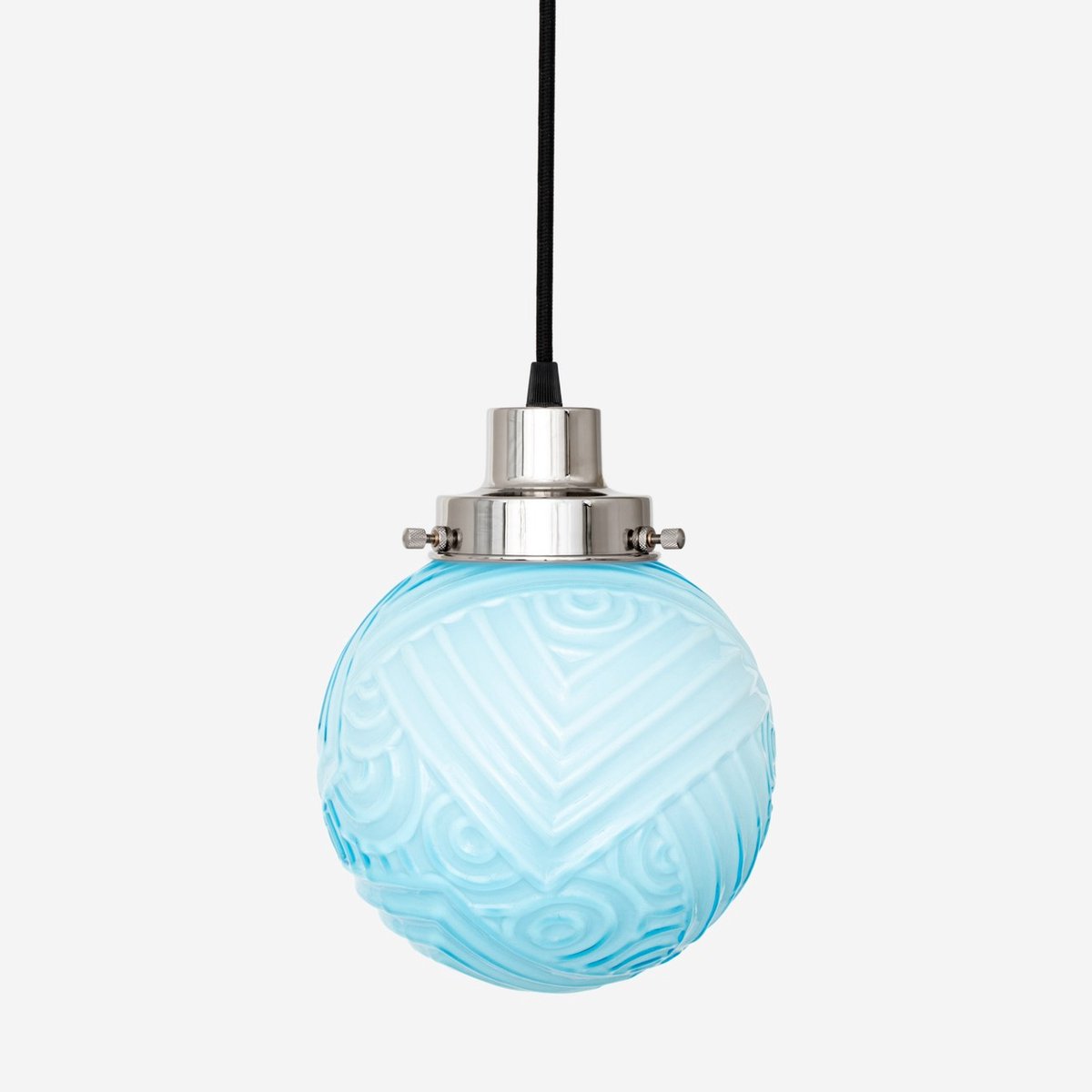 Coloured by Art Hanglamp aan snoer Nouveau Romance Misty 20's Nikkel - Art Deco Trade Zachtblauw