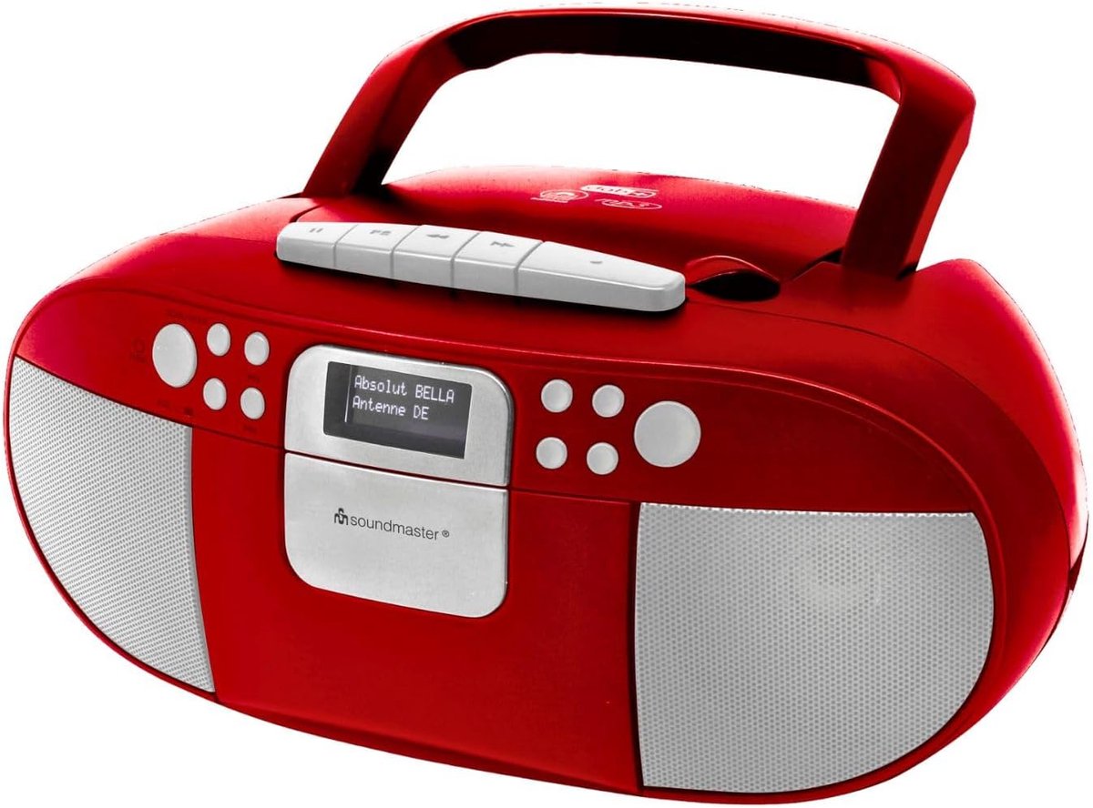 Draagbare Radio CD - Boombox Cassette Speler - Muziek Luisteren - Dubbele Wekker Functie - Stereo Geluid - Rood