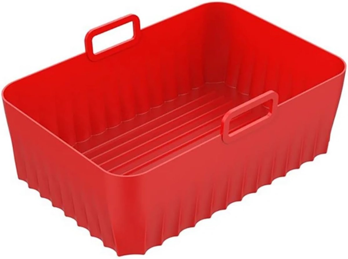 Luchtfriteuse Vorm - Bakplaat Accessoire - Gezond Bakken - Herbruikbaar Siliconen - 21.5 x 14.5 cm - Rood