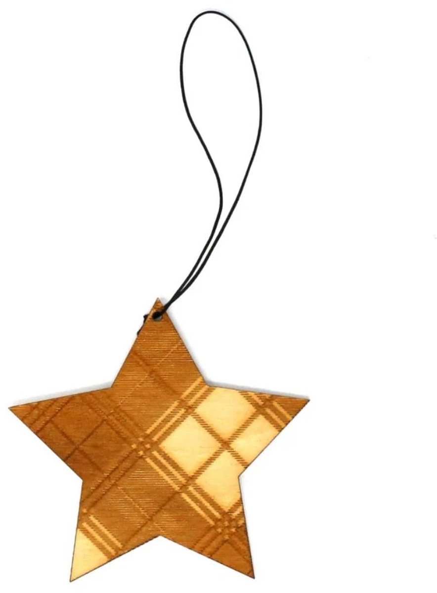 Kerstboom hanger ster tartan - Caroline Wolfe Murray