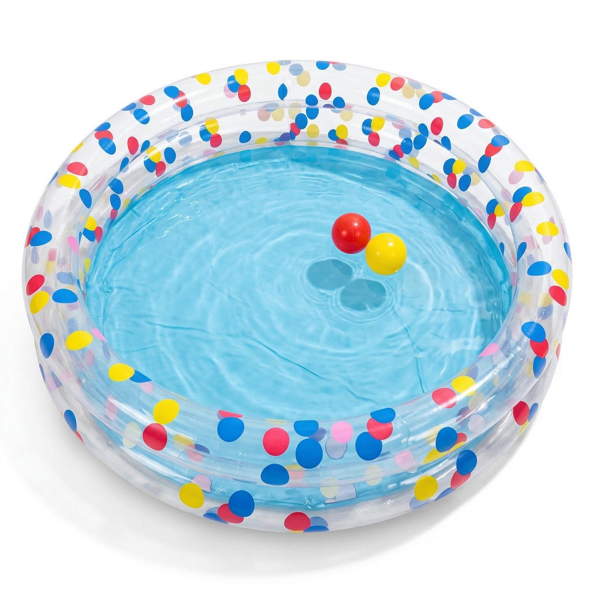 Cheqo® Opblaasbaar Zwembad - Kinderzwembad - Opblaasbaar Kinderzwembad - Baby Zwembad - Peuter Zwembad - Opblaasbad - Opblaasbaar Badje - Kinderbadje - Zwembadje - Rond Kinderzwembad - 2 Ring Zwembad - Stippen Kinderzwembad