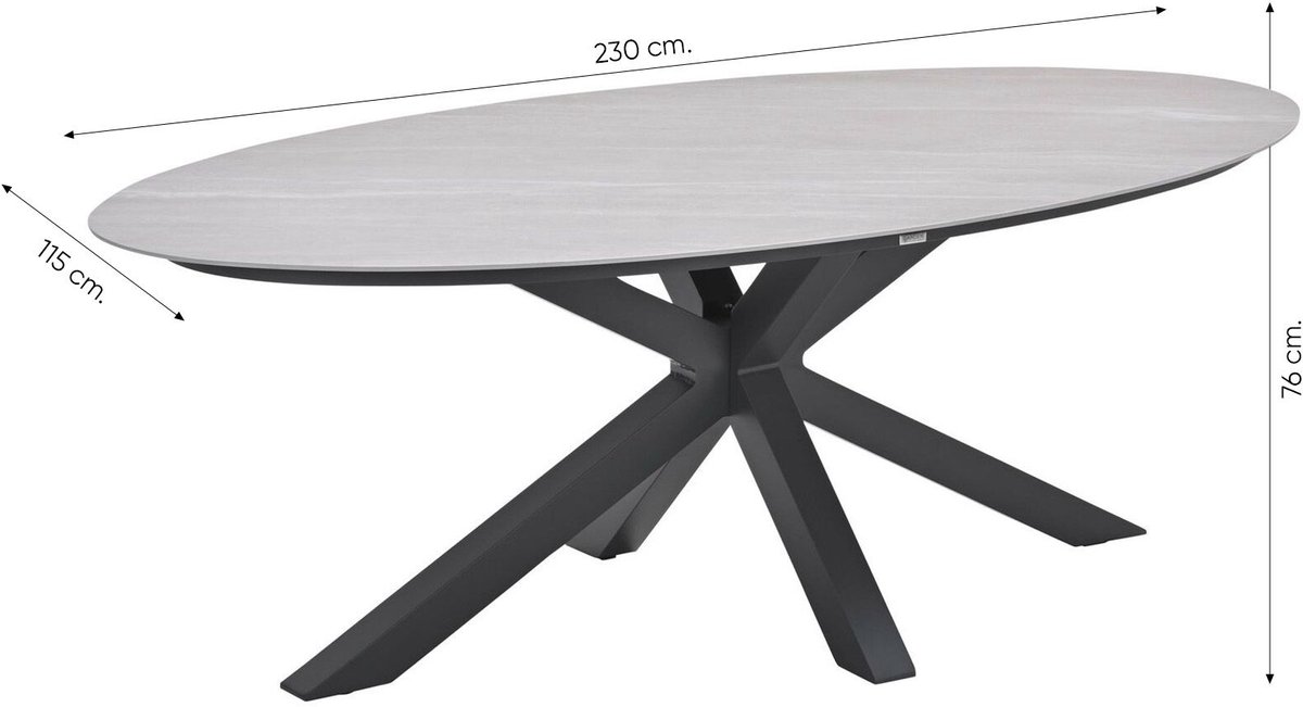 Hartman Sophie/Scotland 6-persoons ovale tuinset 230x115 cm. - Zand/Antraciet – foto 2