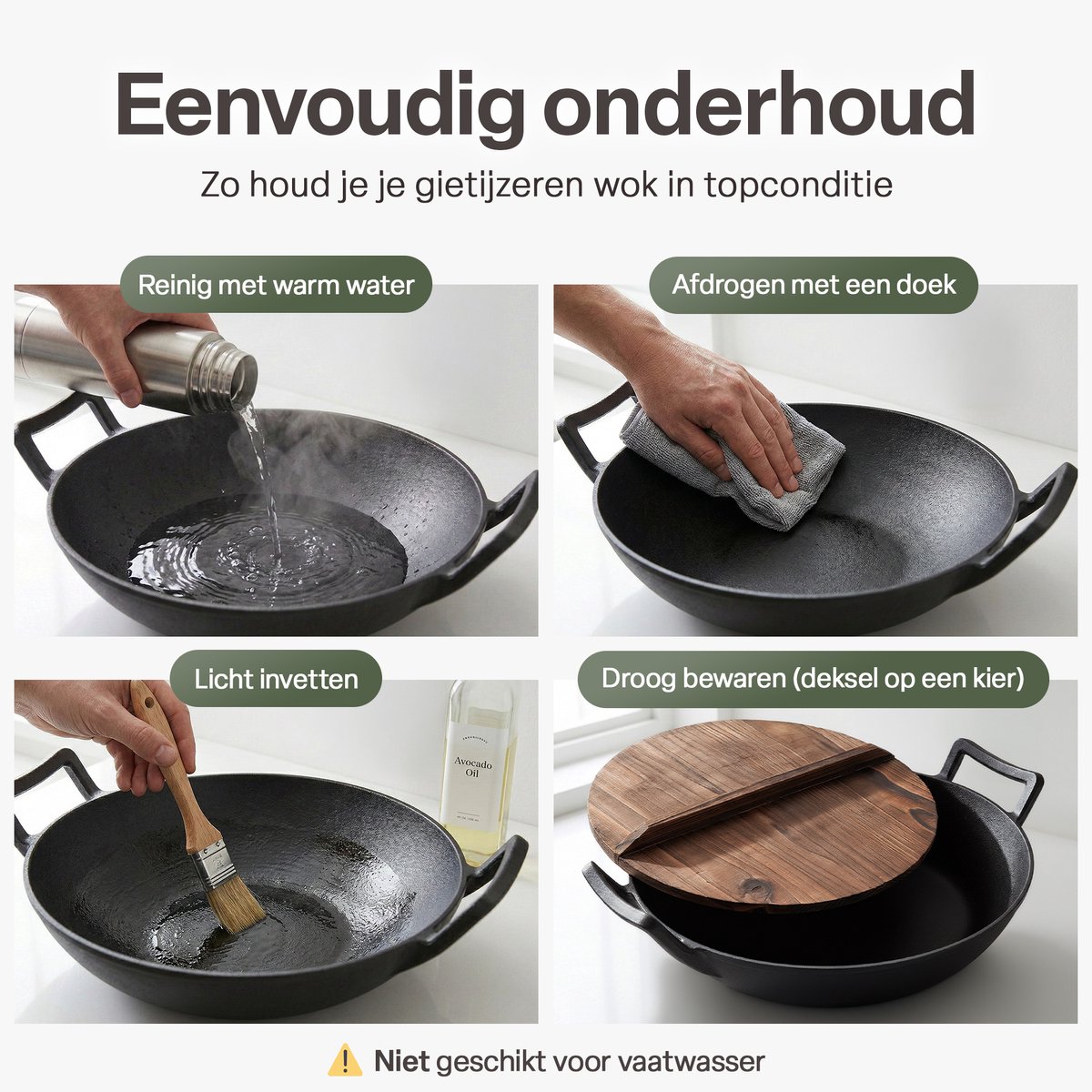Gietijzeren Gietijzeren Ø36 cm Wokpan - afbeelding 5