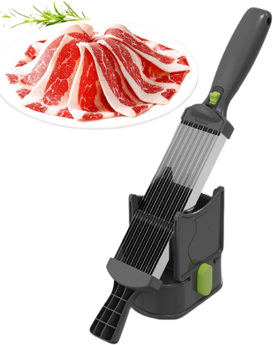 Handmatige Vleessnijder - Keukenmachine Vlees - Thuis Gebruik - Instelbare Dikte - 35cm Lengte