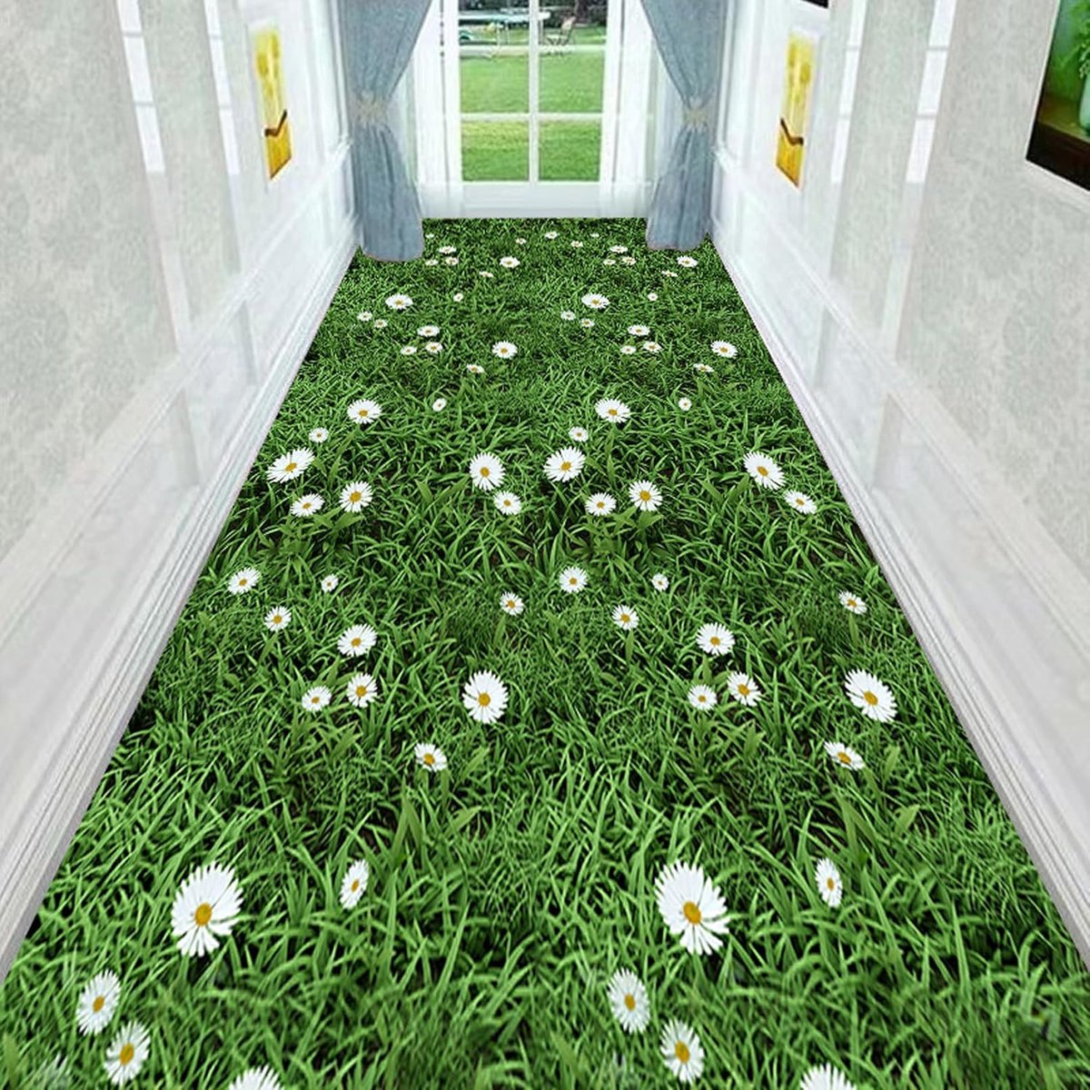 Ganglopertapijt - Lange vloerbedekking - Hal en trap - Antislip en wasbaar - 0.8m x 1m