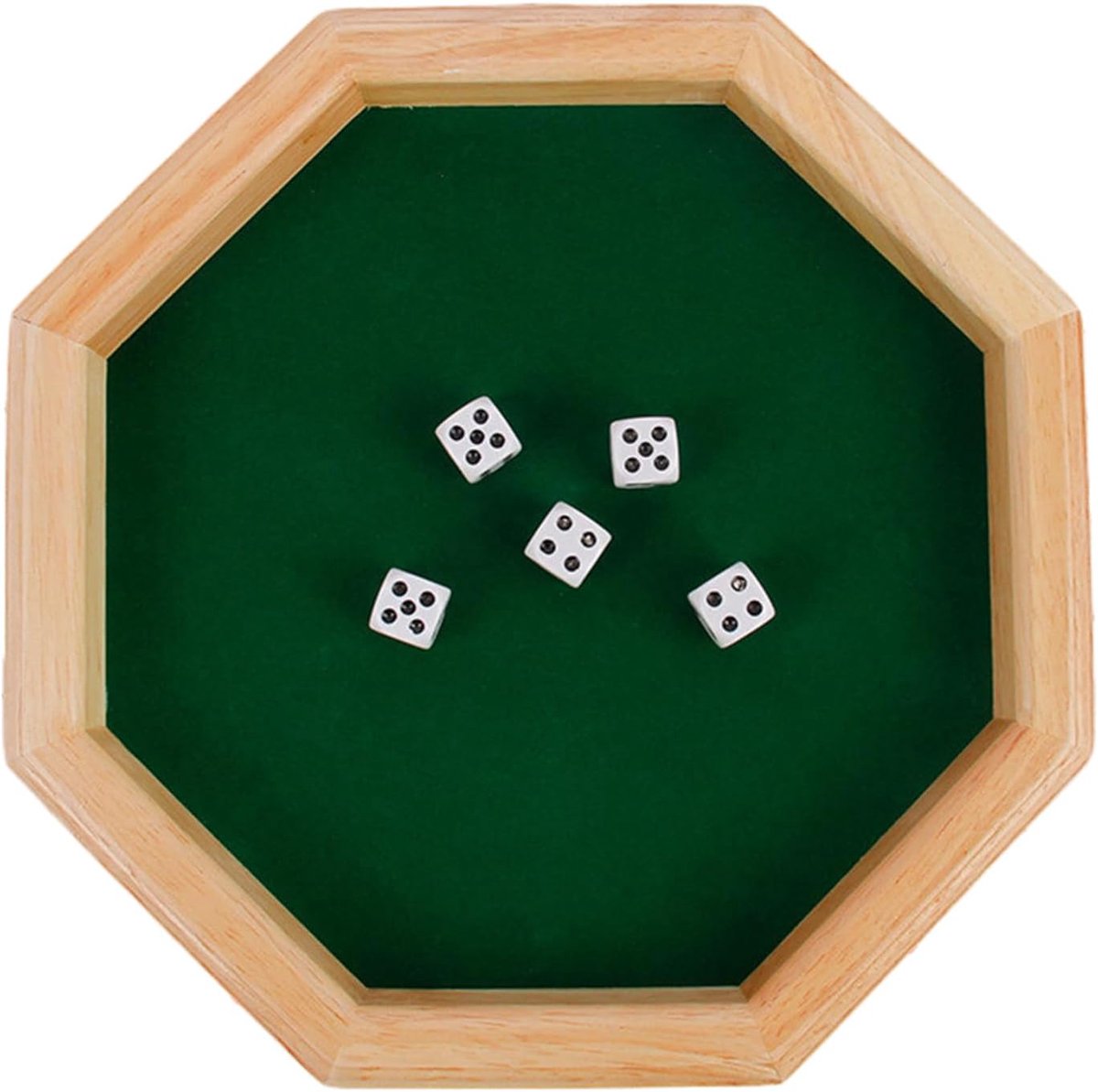 Houten Kubusschaal - Dobbelstenen Schaal - Spel Eerlijkheid - Octagonaal Design - 10.5 x 10.5 cm