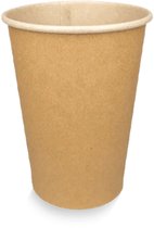 500x Koffiebeker karton kraft 350ml - Roer staafjes koffie limonade beker melk suiker hout festival thema feest verjaardag werk lepel