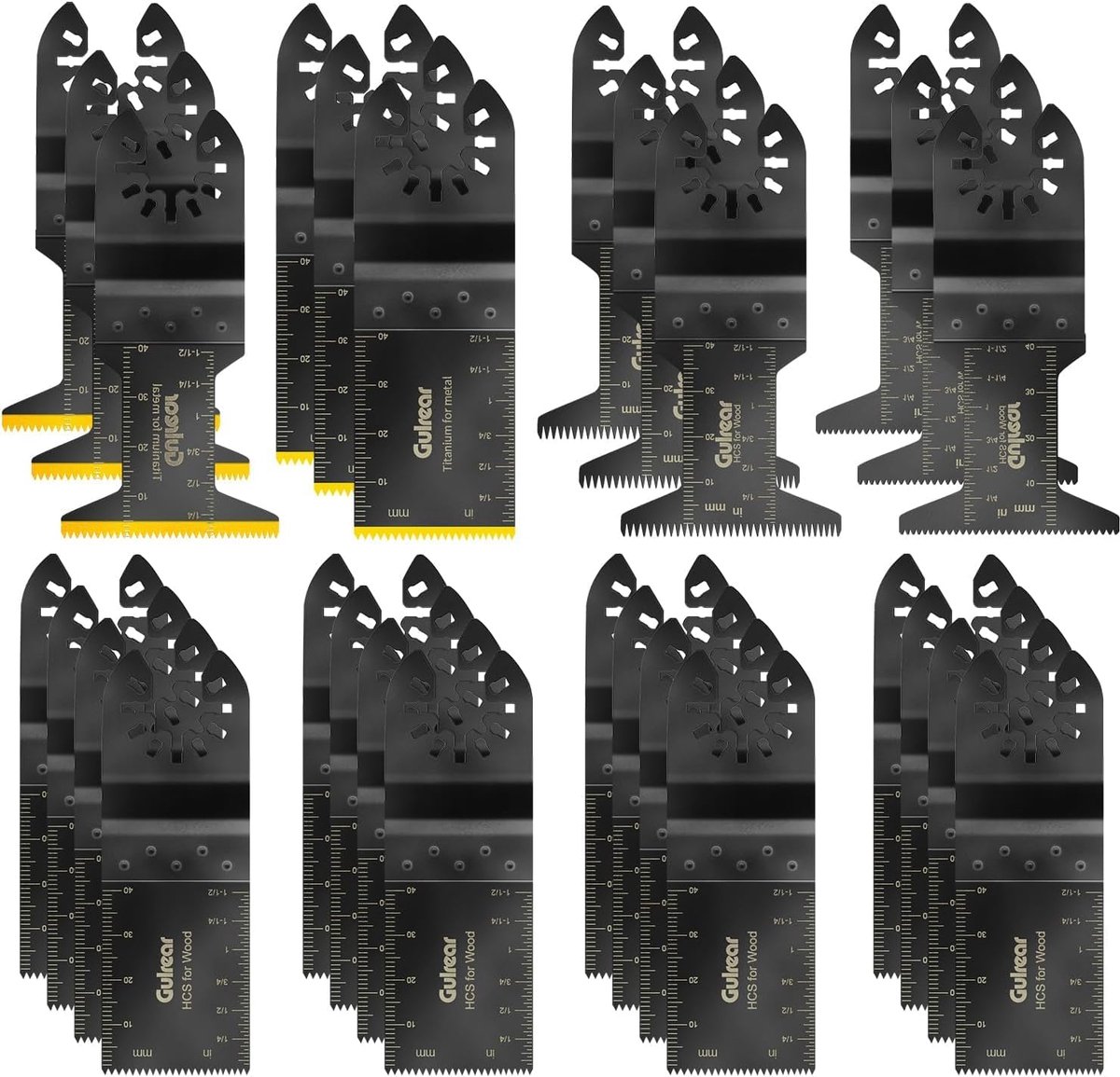 Thijox - 28-delige universele oscillerende gereedschap zaagbladen set - inclusief 6 titanium multitool messen voor metaal, hard materiaal, snelwissel,