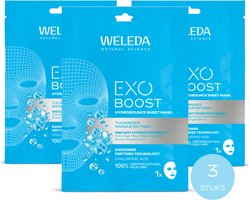 WELEDA Exo Boost Hydrobounce Gezichtsmasker - Sheet Mask - 3 stuks - Voordeelverpakking - Geeft…