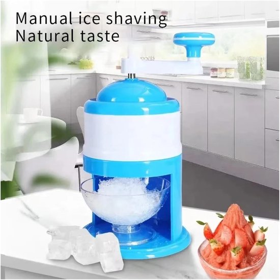 IJs Scheerapparaat - IJsmachine Sneeuwkegels - Zelfgemaakte Desserts - Handmatige Bediening - 27 cm - Blauw en Wit — afbeelding 5