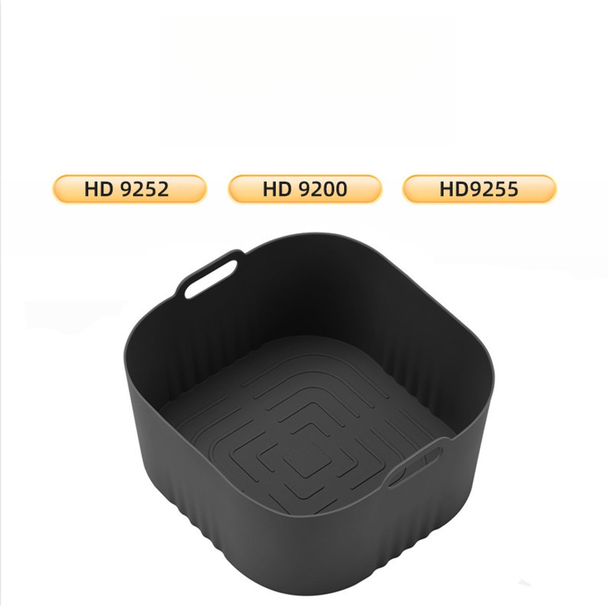 Zwarte set van 4 siliconen airfryer matten herbruikbaar antiaanbakmat airfryer gemakkelijk schoon te maken vaatwasmachinebestendig verdikte siliconen bakmat airfryer bakplaat geschikt voor HD9252 HD 9200 HD9255