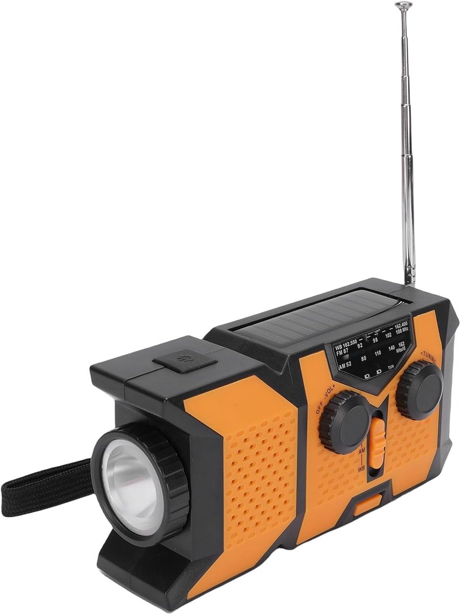 Noodweerradio - Draagbare Radio - Kamperen Wandelen - Solar Hand Crank Opladen - Compact Lichtgewicht