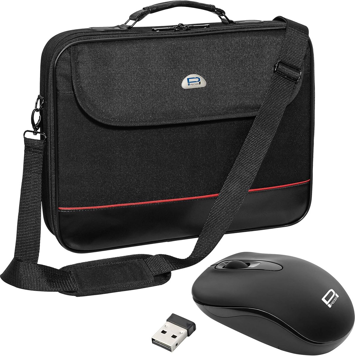Laptoptas Schoudertas - Messenger Bag - Veilig Vervoer - Inclusief Draadloze Muis - 173 inch - Zwart