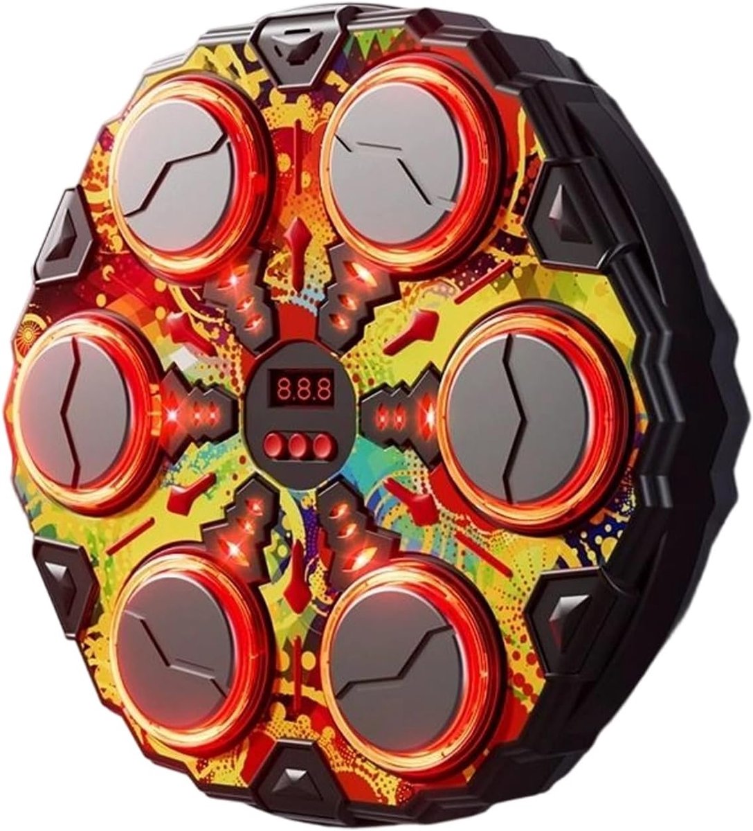 Muziek Boksmachine - Fitness Apparaat - Thuis Trainen - Met Muziekfunctie - 33x33cm - Kleurrijk