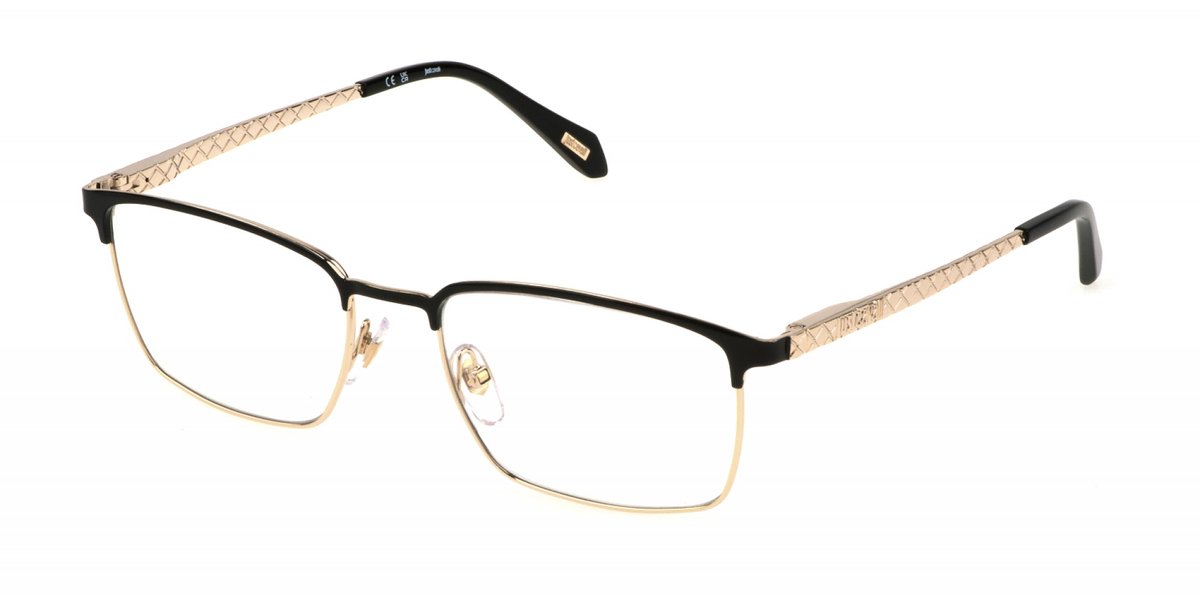 Just Cavalli VJC058 Oro rose' luc.c/parti nero luc 55/18/145 MAN Brilmonturen