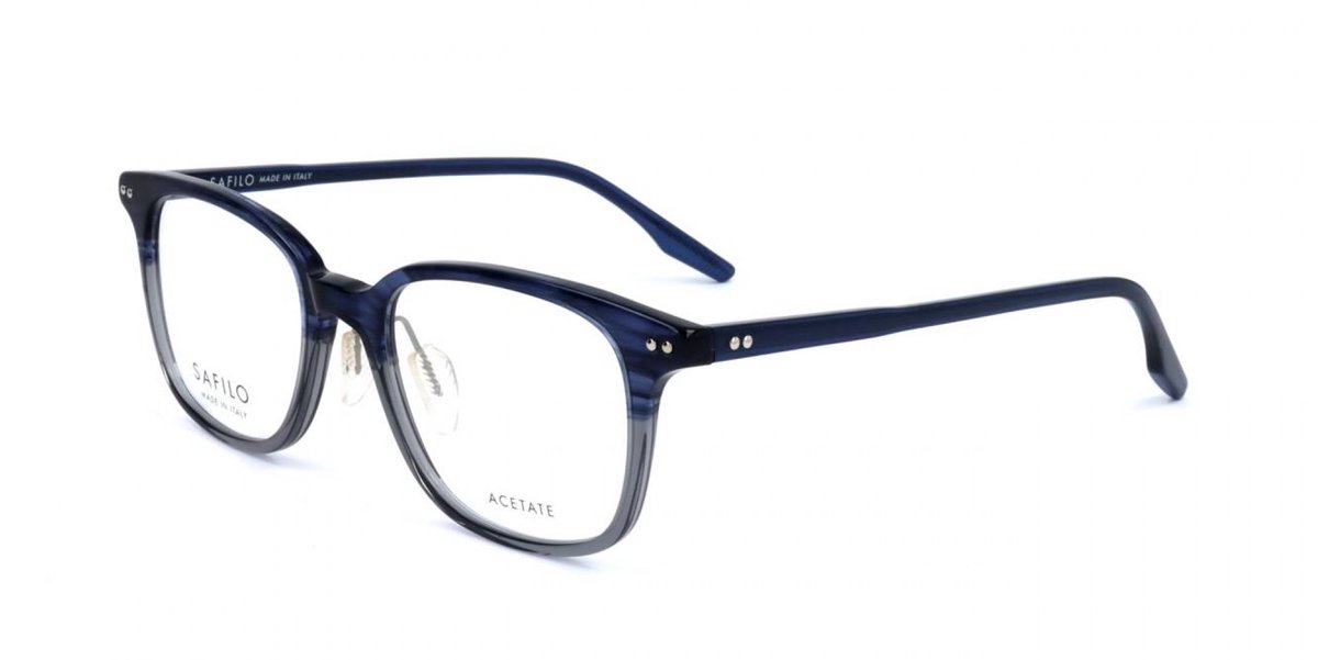 Safilo TRATTO 08 Transparent blue striped grey shiny 51/20/145 MAN Brilmonturen