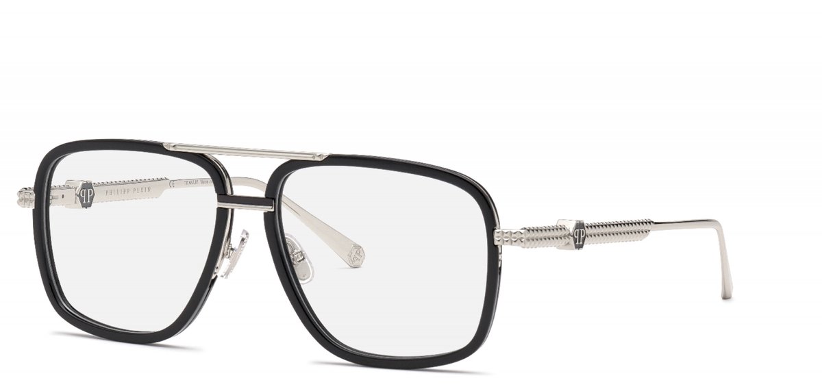 Philipp Plein VPP063M Palladio lucido c/parti nero semilucido 58/15/145 MAN Brilmonturen