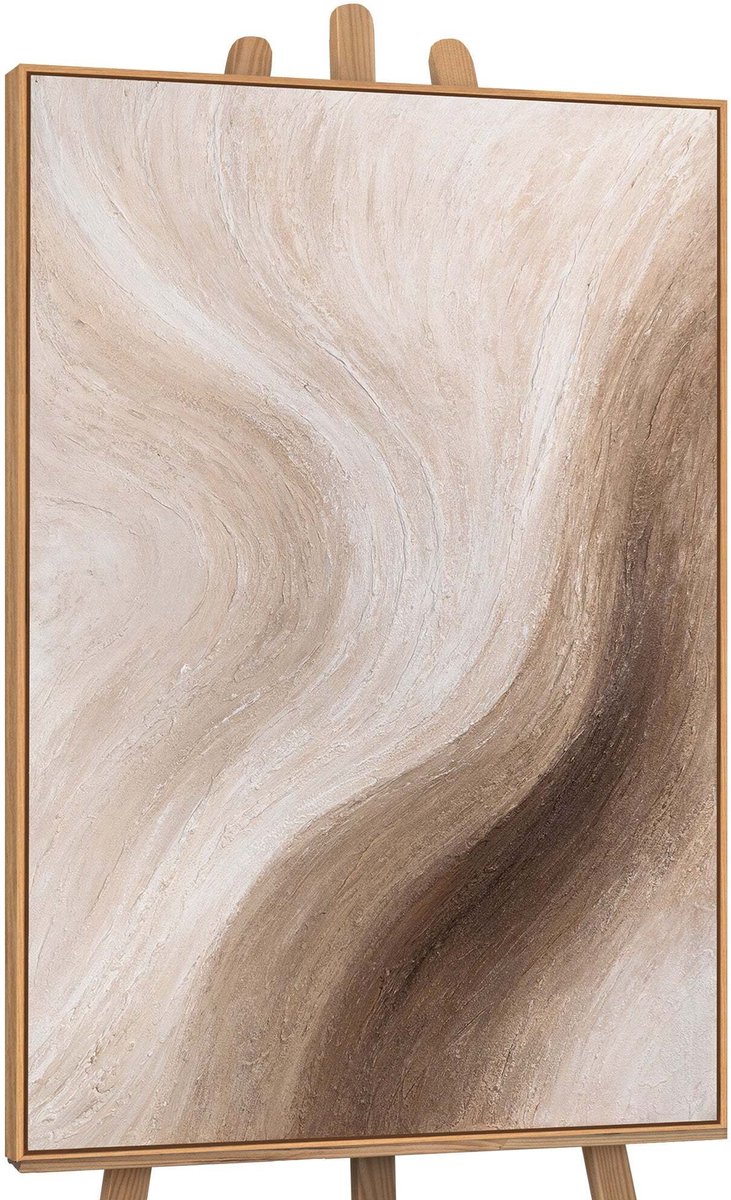 YS Canvas schilderij handgeschilderd desert whisper abstract – YS-Art Gallery – Luxe wanddecoratie voor woonkamer – Modern schilderij voor slaapkamer en hal Wood