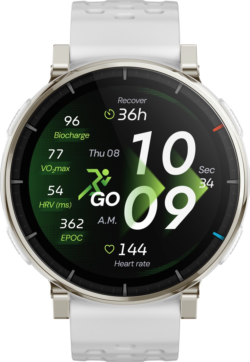Amazfit Active 3 Premium Aero White (Zilvergoud Wit)