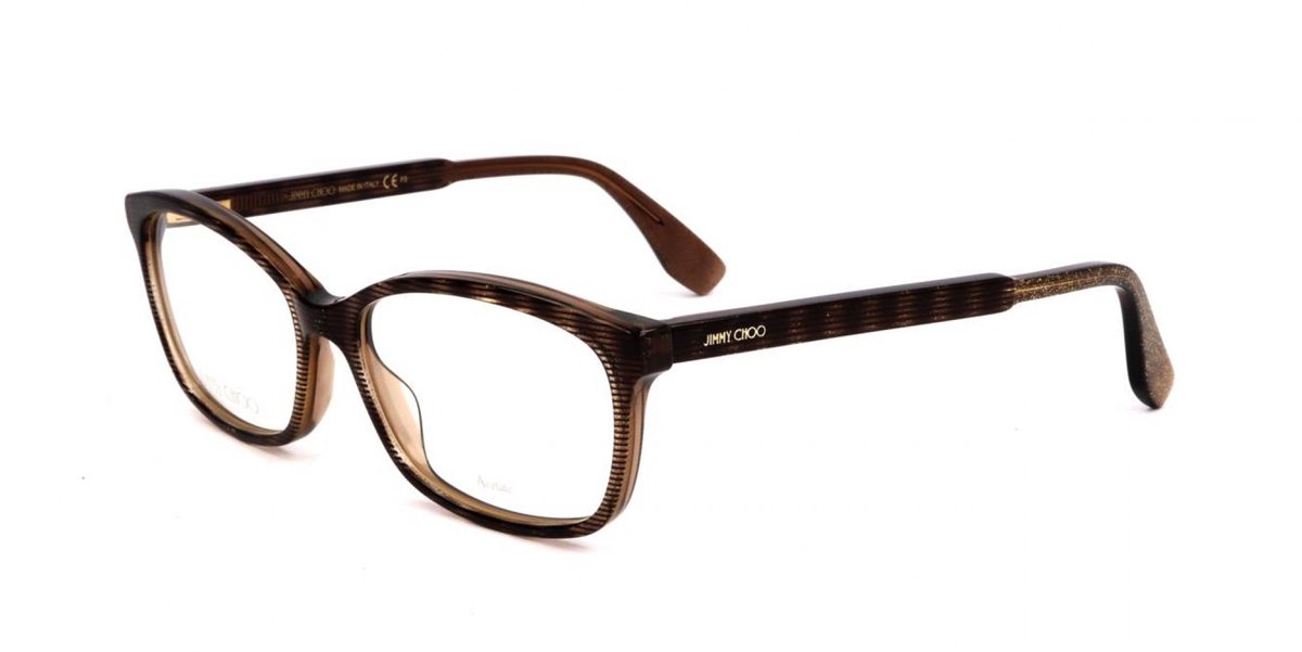 Jimmy Choo JC140 Stripped glitter dark brown 53/16/140 WOMAN Brilmonturen