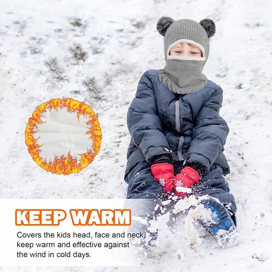 Kinder Bivakmuts - Winter Muts Sjaal - Buiten Spelen - Winddicht Fleece - 1-6 Jaar - Meerdere Kleuren van Kinder — afbeelding 4
