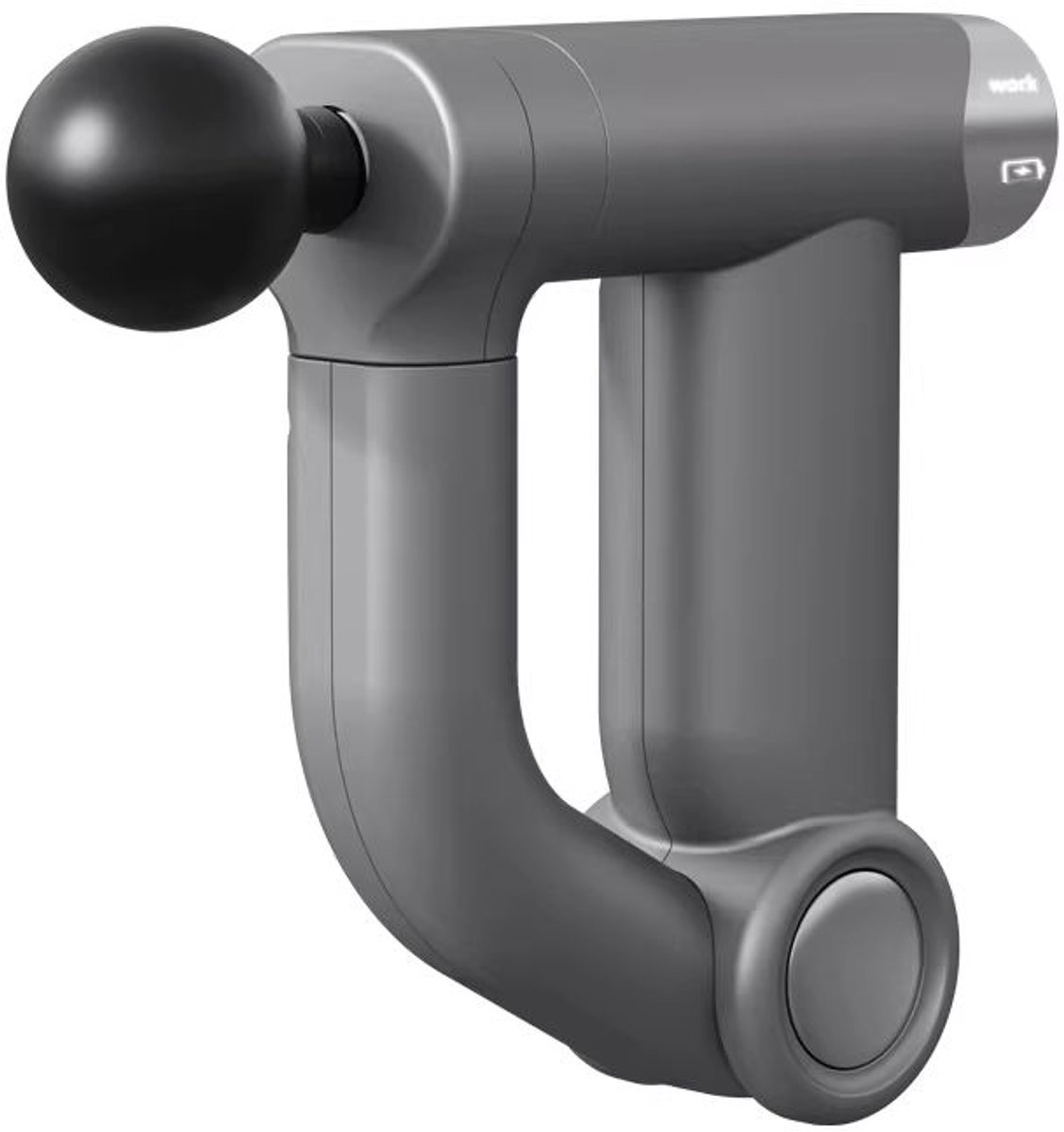Massagepistool - Verlengde Bocht - Grijs - 32 Standen - LCD Display - Oplaadbaar - 25W - Diepe Weefselmassage - Rugmassage - Spierherstel - Mini Draagbaar