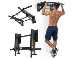 Trex Sport TX-050PB – Pull up Bar – 2-in-1 Design – Optrekstang Muur – Wandmontage– Multifunctioneel – Wandrek Fitness – 6 Antislip Grepen – Inklapbaar – Voor Thuisgym – Tot 120 kg