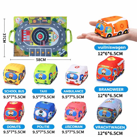Peluches speelgoed avec tapis de jeu - 10 pièces - speelgoed 1 an - speelgoed 2 ans - speelgoed 3 ans
