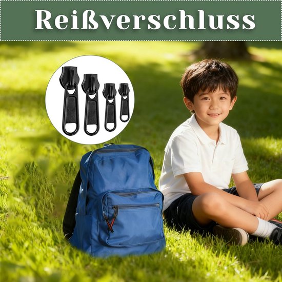Ritssluiting Reparatie Set - Schuifjes Vervangen - Kleding Repareren - Universeel Waterdicht Metaal - 20 Stuks 4 Maten - Zwart van Merkloos — afbeelding 2