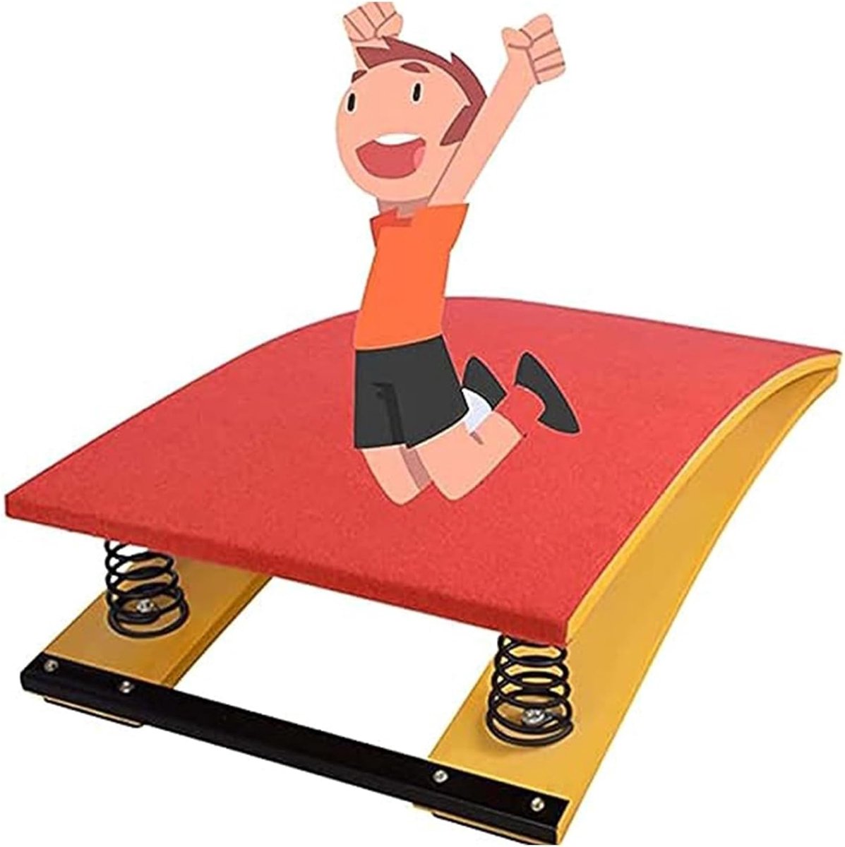 Gymnastiek Springplank - Oefenplank Sport - Verbeter Sprongen - Stevige Stalen Veren - 60x40cm - Rood