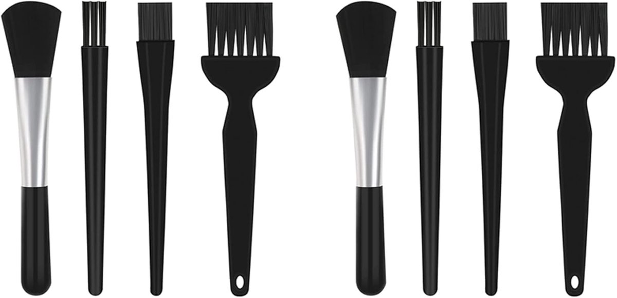 Reinigingsborstel Set - Antistatische Borstels - Elektronica Onderhoud - 8 Delige Set - 16 x 6 x 3 cm - Zwart